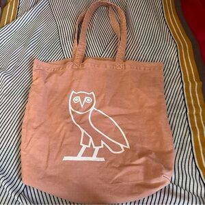 OVO October’s Very Own Owl Logo Garment Dye Tote Bag - Pink/Peach